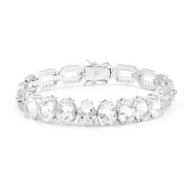 Brazalete en plata con Topacio blanco