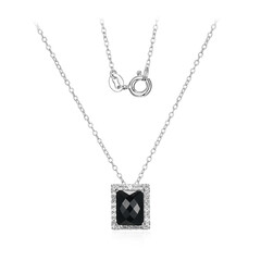 Collar en plata con Ágata negro