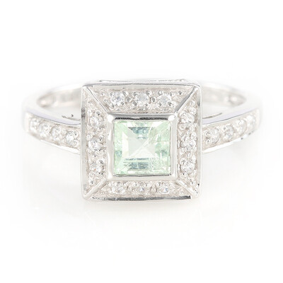 Anillo en plata con Turmalina cuprífera