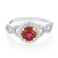 Anillo en plata con Topacio cereza
