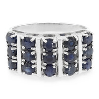 Anillo de hombre en plata con Zafiro azul