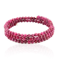 Brazalete en acero con Rubí de Mozambique (Riya)