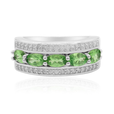 Anillo en plata con Tsavorita