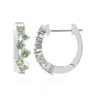 Pendientes en plata con Zafiro verde de Tulear (Pallanova)
