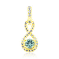 Colgante en oro con Turmalina nigeriana paraiba