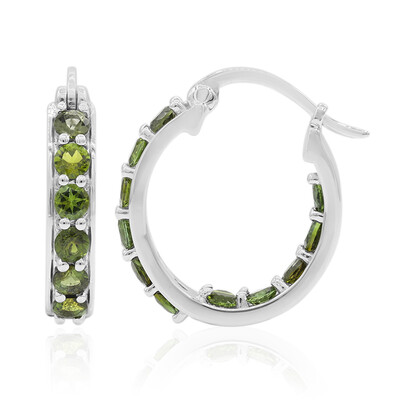 Pendientes en plata con Turmalina verde