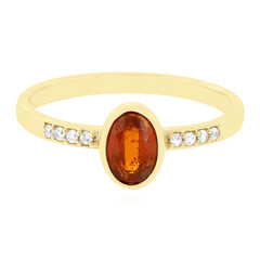 Anillo en oro con Cianita naranja de Tanzania
