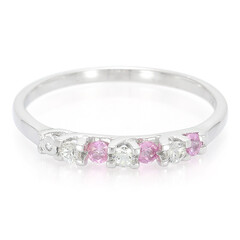 Anillo en plata con Zafiro de Ceilán rosa