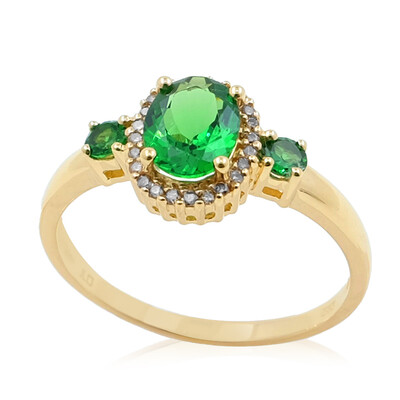 Anillo en oro con Tsavorita