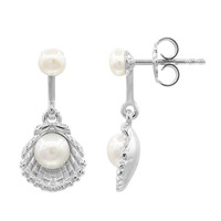 Pendientes en plata con Perla Freshwater (TPC)