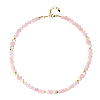 Collar en plata con Cuarzo rosa