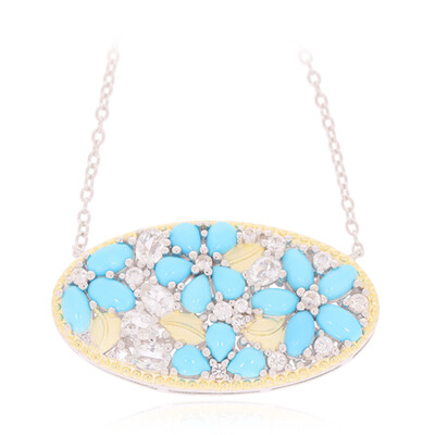 Collar en plata con Turquesa bella durmiente (Dallas Prince Designs)
