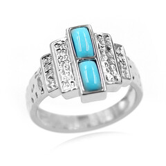 Anillo en plata con Turquesa bella durmiente (Faszination Türkis)