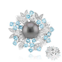 Broche en plata con Perla cultivada de Tahití (TPC)