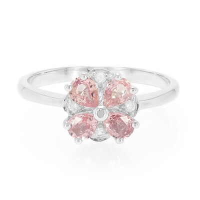 Anillo en plata con Zafiro Padparadscha