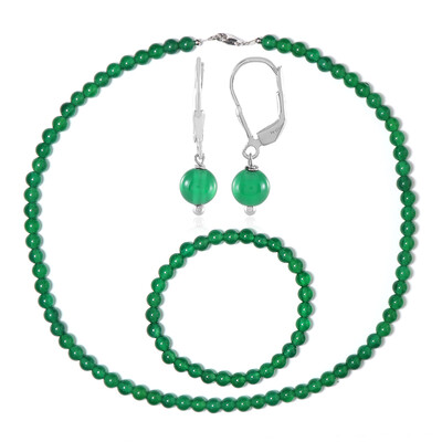 Set en plata con Ónix verde