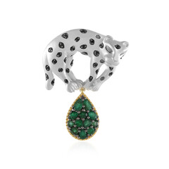 Broche en plata con Esmeralda de Zambia (Gems en Vogue)