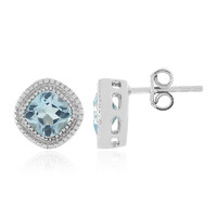 Pendientes en plata con Topacio azul cielo