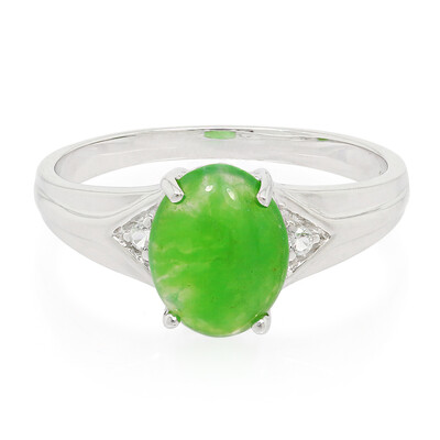 Anillo en plata con Crisoprasa imperial
