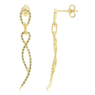 Pendientes en plata con Diamante fantasía