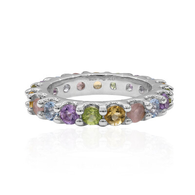 Anillo en plata con Topacio azul cielo
