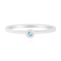 Anillo en plata con Topacio azul suizo