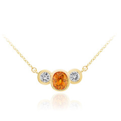 Collar en oro con Zafiro naranja de Ban Ka Cha