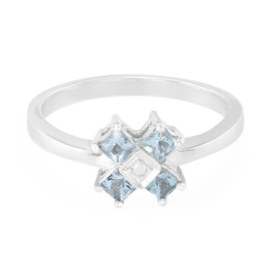 Anillo en plata con Aguamarina Sao Domingos