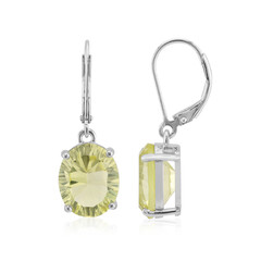 Pendientes en plata con Citrino de color limón