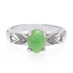 Anillo en plata con Crisoprasa imperial