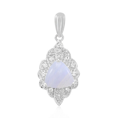 Colgante en plata con Ágata de lazo azul