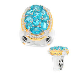 Anillo en plata con Topacio color Paraiba (Gems en Vogue)