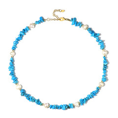 Collar en plata con Howlita azul (Riya)