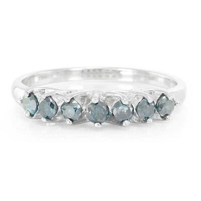 Anillo de hombre en plata con Diamante fantasía