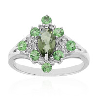 Anillo en oro con Turmalina verde
