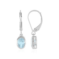 Pendientes en plata con Topacio azul cielo