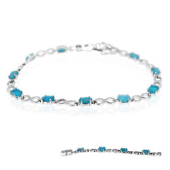 Brazalete en plata con Ópalo azul Caribe