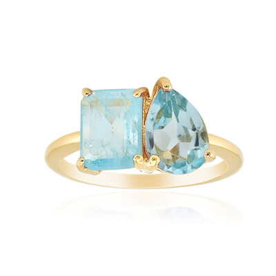 Anillo en plata con Topacio azul cielo
