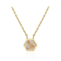 Collar en plata con Piedra de luna melocotón