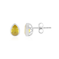 Pendientes en plata con Zafiro amarillo de Madagascar