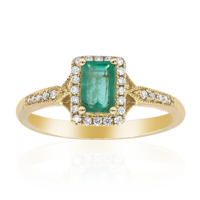 Anillo en oro con Esmeralda de Zambia AAA