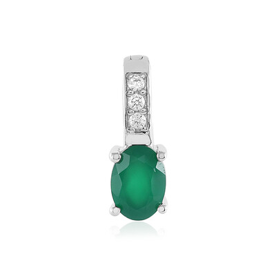 Colgante en plata con Ónix verde