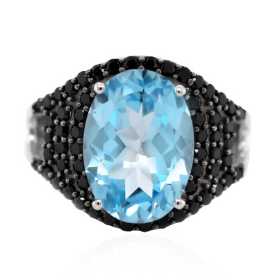 Anillo en plata con Topacio azul cielo