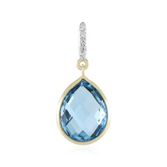 Colgante en oro con Topacio azul suizo