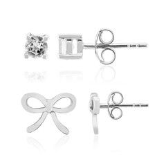 Pendientes en plata con Topacio blanco