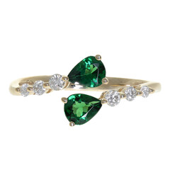Anillo en oro con Tsavorita de Kenia AAA (CIRARI)
