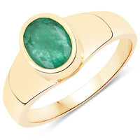 Anillo en oro con Esmeralda de Zambia