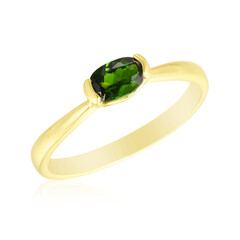 Anillo en plata con Diópsido de Rusia