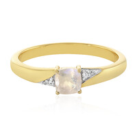Anillo en plata con Piedra de Luna arcoíris