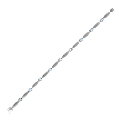 Brazalete en platino con Aguamarina Santa María (CUSTODANA)